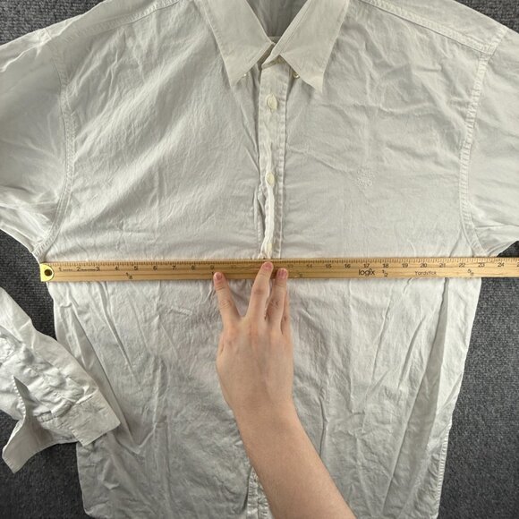 Versace Classic V2 Men Button Up Shirt White Long Sleeve Woven Cotton Designer - Picture 13 of 16